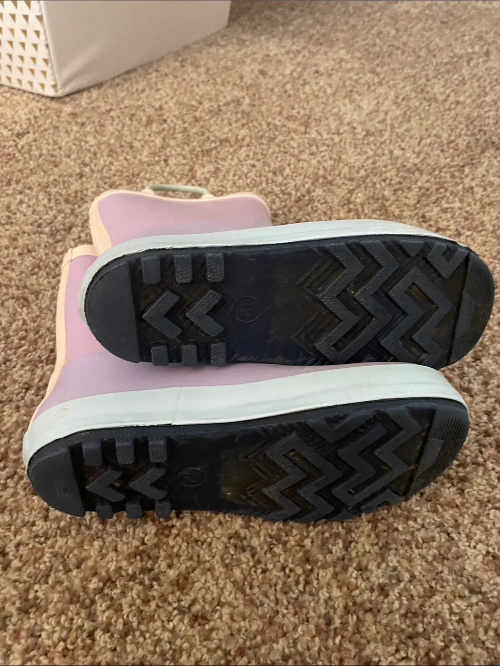 Target Kids Pink Rain Boots with Pull Handles size 12